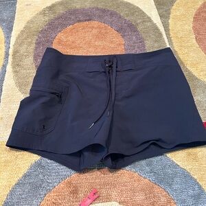NWOT Athleta Clearwater Lace Up Shorts Black Boardshorts Swim Women’s Size 10